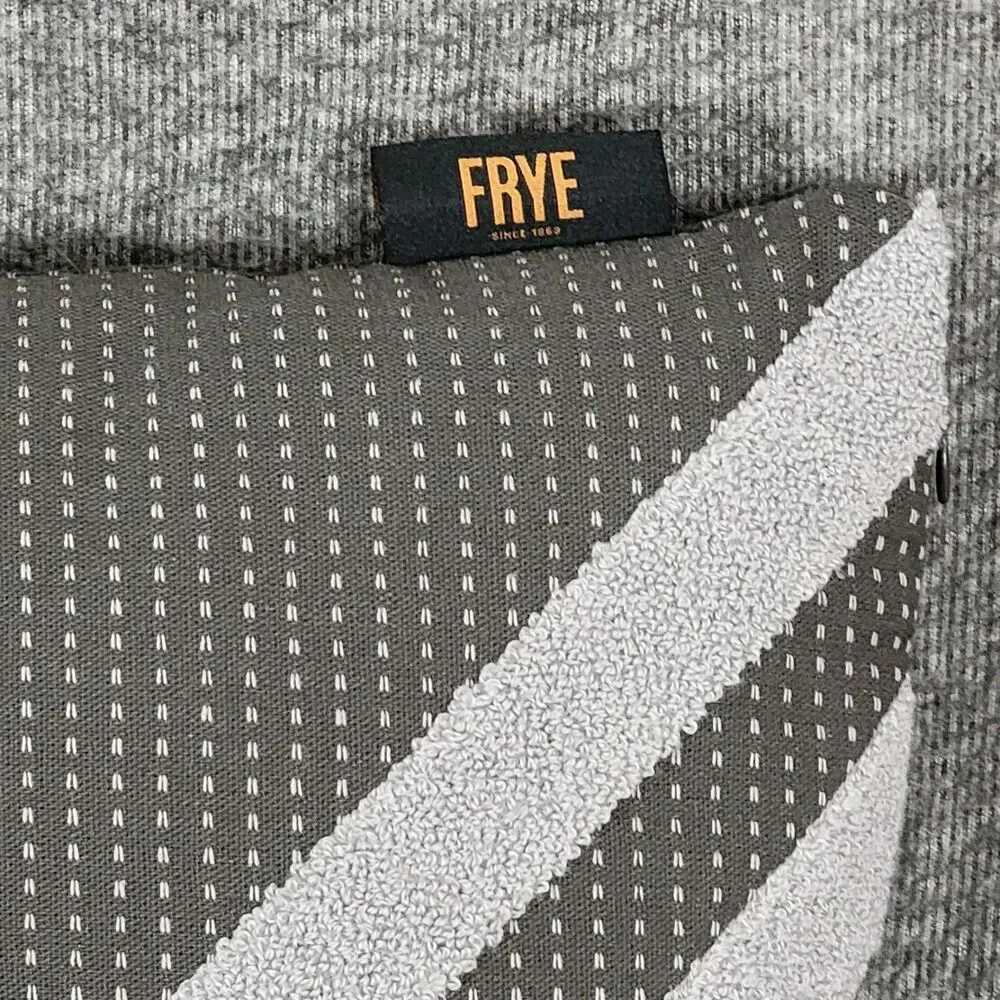 Frye Throw Pillow Gray Contemporary Textured Zippered Side Rectangle 18x13